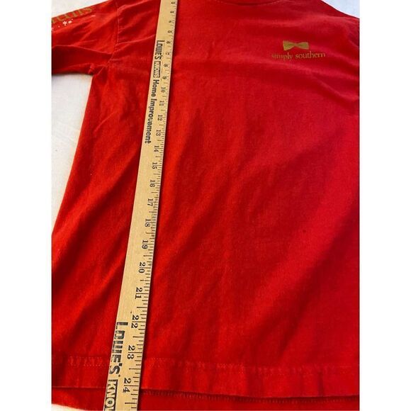 Simply Southern Red Christmas Long Sleeve TShirt Elf "Tis the Season" Youth larg - Picture 7 of 7
